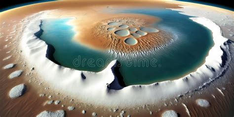 Melting Ice Caps on Mars stock illustration. Illustration of planets ...