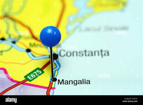 Mangalia pinned on a map of Romania Stock Photo - Alamy