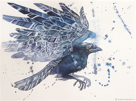 Raven Watercolor at PaintingValley.com | Explore collection of Raven Watercolor