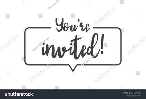 Youre Invited Calligraphy Lettering Message Invitation Stock Vector ...