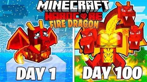 I Survived 100 Days as a FIRE DRAGON in HARDCORE Minecraft! - Minecraft ...