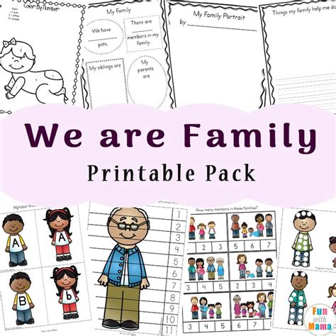 Family Theme Preschool Activities + Worksheets For Kindergarten | Preschool family, Family ...