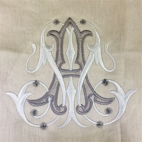 Gorgeous vintage cipher monogram | Boxwood Linens | Embroidery monogram, Embroidered monogram ...