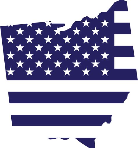 outline drawing of ohio state map on usa flag. 17296305 PNG