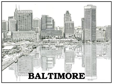 Baltimore City Skyline Painting by John Stoeckley - Fine Art America