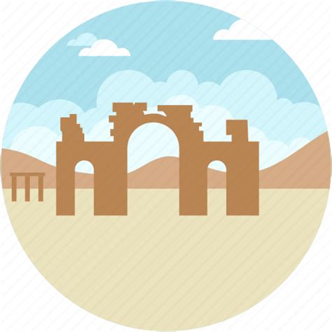 Palmyra, ruins, ruins desert, syrian culture focus icon