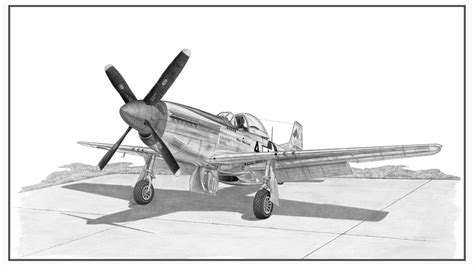 Wwii P 51 Mustang Drawing