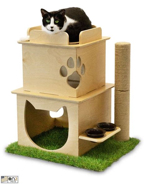 On2pets Modern Cat House With Scratching Post - Etsy