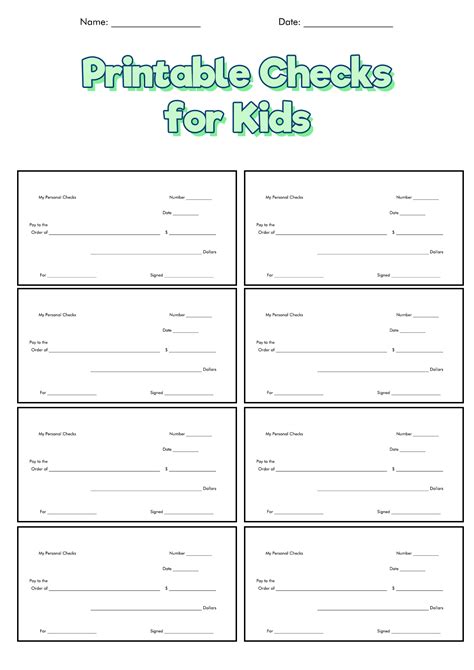 Printable Checks For Practice Writing