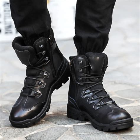 Black Combat Boots Men - Cr Boot