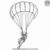 Parachute Coloring Pages sketch template