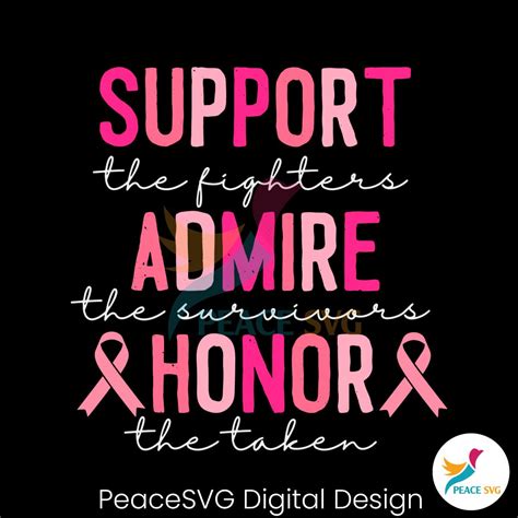 Support Admire Honor Breast Cancer Awareness SVG File - PeaceSVG