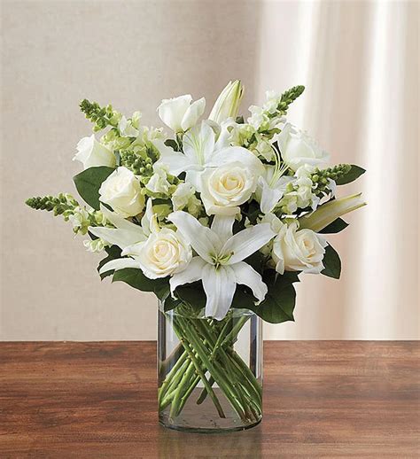 Classic All White Arrangement™ | Flower arrangements, White flower ...