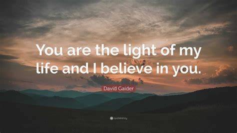 David Gaider Quote: “You are the light of my life and I believe in you.”