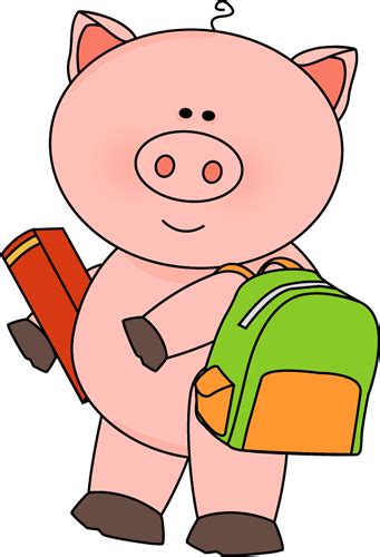 Pig Going to School Pig Eating Ice Cream, Muddy Pigs, Pig Clipart ...