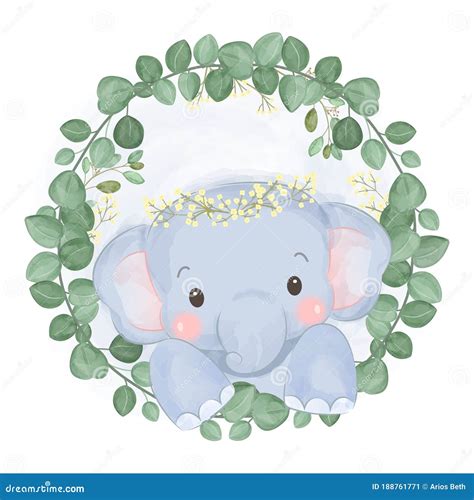 Cute Baby Elephant Illustration for Children Stock Vector ...