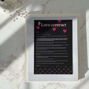 Printable Love Contract, Digital Relationship Contract, Valentines Day Gift , Unique Love ...