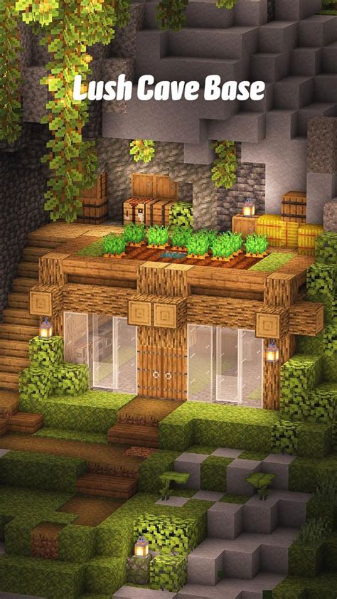 Lush Cave Starter House / Base | Easy minecraft houses, Minecraft houses, Cute minecraft houses