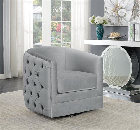 Modern Grey Swivel Accent Chair 904087 by Coaster Furniture at Tomlinson Furniture