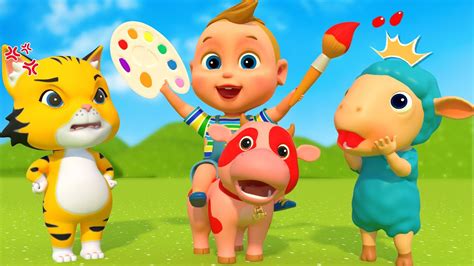 The Farmer In The Dell - Fun Animal Coloring Cartoon For Kids | Super Sumo Nursery Rhymes & Kid ...