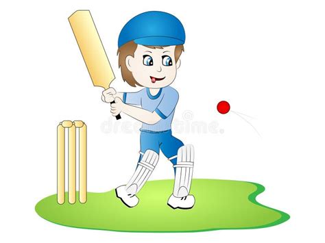 Cartoon Vector Cricketer Batsman Stock Vector - Illustration of clipart ...