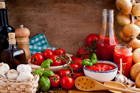 Tomato Sauce and Ingredients Stock Image - Image of tomatoes ...