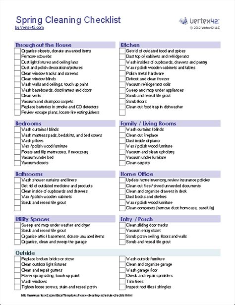 Spring Cleaning Checklist Template