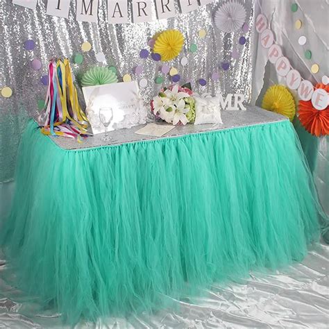 SaiDeng 80 * 91.5CM Table Skirt Cover for Wedding Birthday Party Home Decoration 30-in Table ...