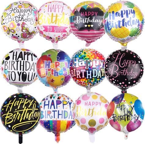 Amazon.com: 50 Pieces Happy Birthday Party Aluminum Foil Balloons 18" Foil Mylar Helium Balloon ...