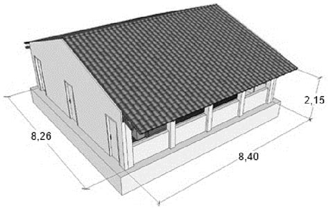 Schematic drawing of farrowing house evaluated in this study with the... | Download Scientific ...