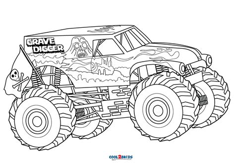 Free Printable Grave Digger Monster Truck Coloring Pages For Kids