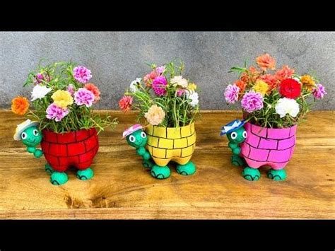 Amazing Ideas, Recycle Plastic Bottles into Cute Shaped Flower Pots For Small Garden | Portulaca ...