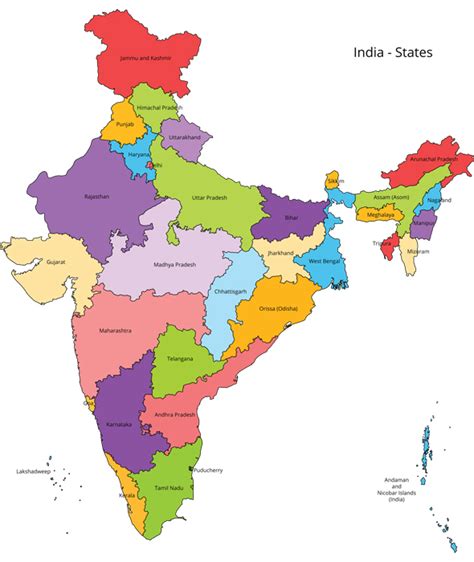 India country states map and outline - Envato Forums