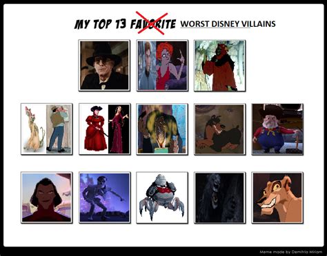 My Top 13 Worst Disney Villains by Bart-Toons on DeviantArt