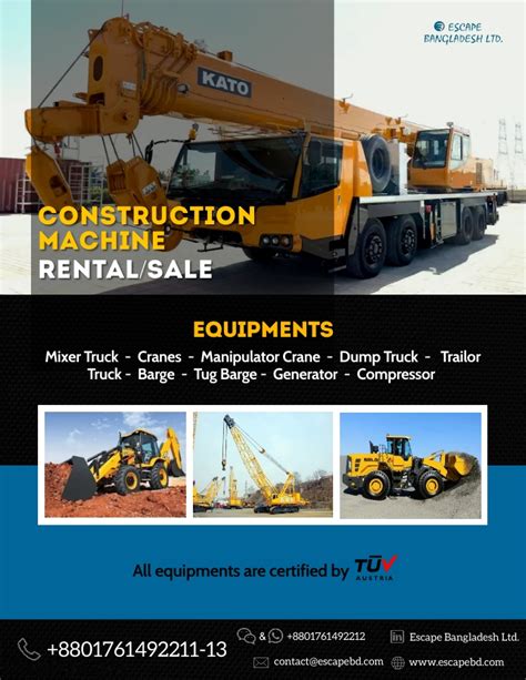 Equipment rental - Escape Bangladesh Limited