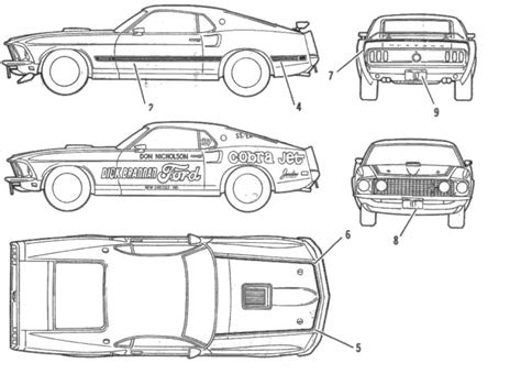 1969 Ford mustang blueprints #9 | Ford mustang, Mustang, Ford