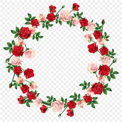 Round Flower Frame Vector Hd PNG Images, Round Rose Flower Frame, Free Vector, Flower ...