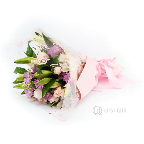 Pink Purple Tiger Lily Bouquet - Wishque | Sri Lanka's Premium Online ...