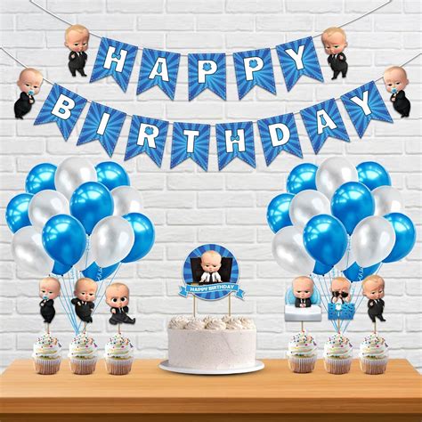 Buy Festiko Boss Baby Theme Birthday Decorations 60 Pcs Combo Set- Boys/Kids Birthday ...