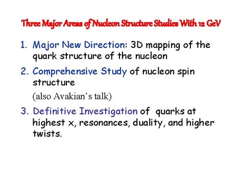 Outline Introductory Remarks Major areas of nucleon structure