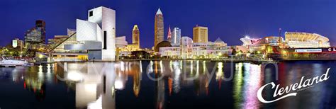 CANVAS Cleveland Skyline at Dusk Panoramic Print Panorama - Etsy