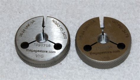 Vermont Adjustable Thread Ring Gage Set, Class 2A, Go/ No Go, 3/8-24 UNF-3A | eBay