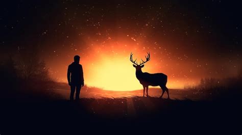 Premium AI Image | deer silhouette