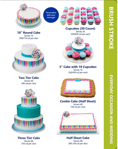 an advertisement for cakes and cupcakes with prices