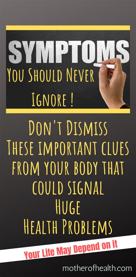 5 Possible Warning Symptoms You Should Never Ignore | Mother Of Health | Preventative health ...