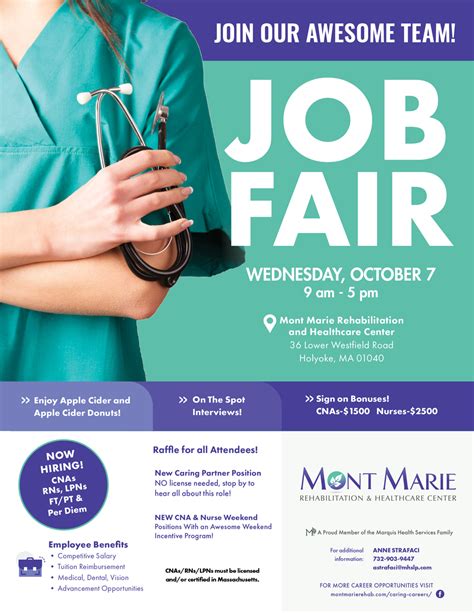 Join Our Awesome Team! Job Fair - 10/7 - Mont Marie Rehabilitation and Healthcare Center