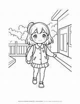 Cute Girl Back To School Coloring Page  Fun & Educational Activity For sketch template