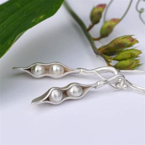 Handmade Silver Peapod Earrings By Muriel & Lily | notonthehighstreet.com