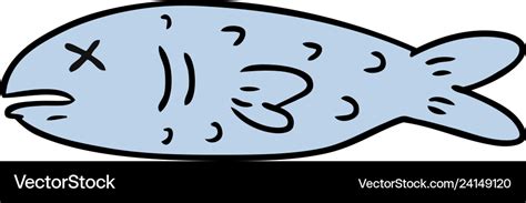 Cartoon doodle of a dead fish Royalty Free Vector Image