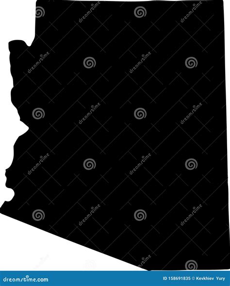 Map Silhouette of US State of Arizona Vector Illustration Stock Vector ...